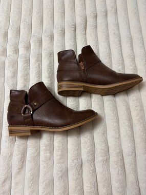 Rocket Dog Mila Brown Faux Leather Harness Ankle Boots